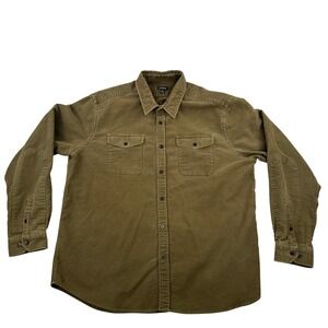 J. Peterman Shirt Mens XXL Green Flannel Button Down Heavy Cotton Portugal Made